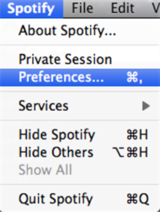 Spotify in Mac