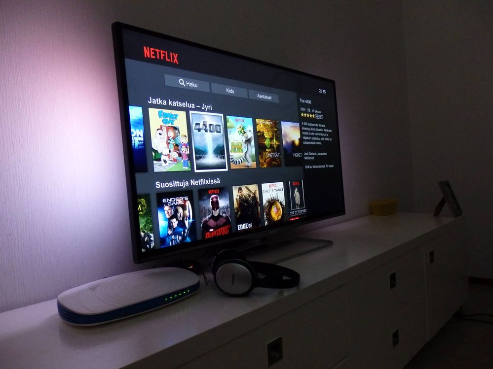 Netflix TV and headphones by Philips