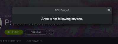 Porter Robinson Following BUG (message)